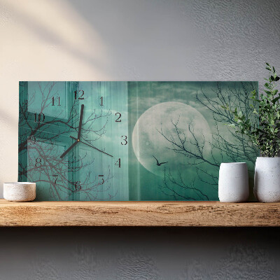 Horloge rectangulaire horizontale Lune