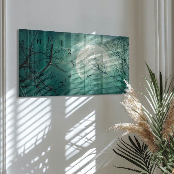 Horloge rectangulaire horizontale Lune