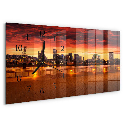 Horloge rectangulaire horizontale Coucher De Soleil
