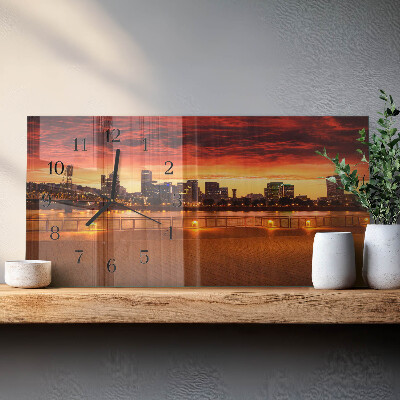 Horloge rectangulaire horizontale Coucher De Soleil