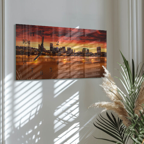 Horloge rectangulaire horizontale Coucher De Soleil