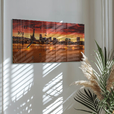 Horloge rectangulaire horizontale Coucher De Soleil