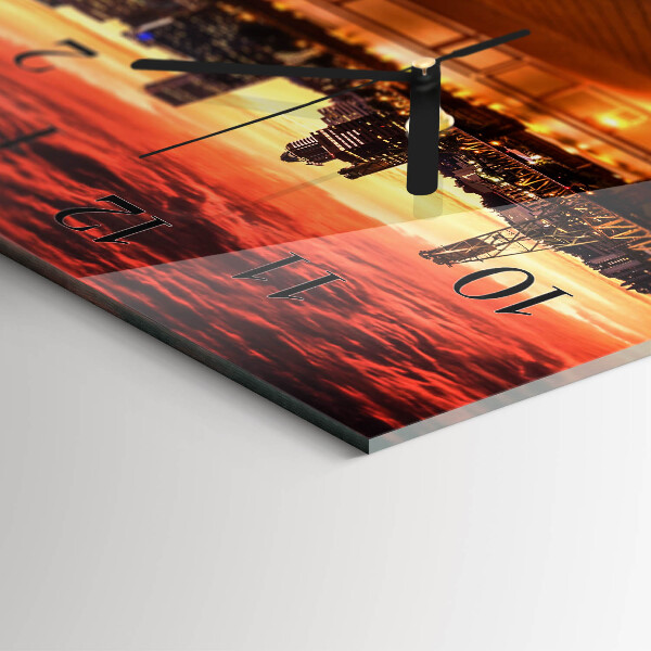 Horloge rectangulaire horizontale Coucher De Soleil