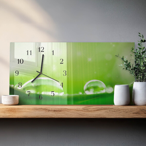 Horloge rectangulaire horizontale Gouttes D'Eau