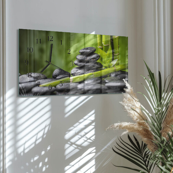 Horloge rectangulaire horizontale Pierres Zen
