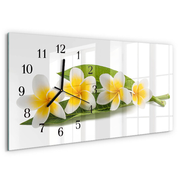 Horloge rectangulaire horizontale Fleurs
