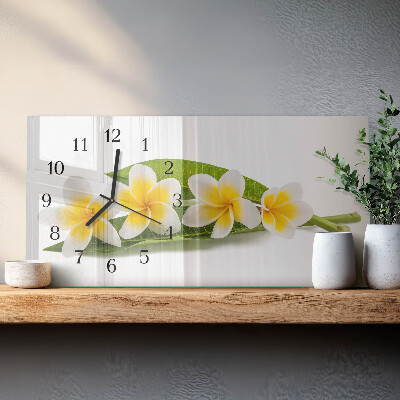 Horloge rectangulaire horizontale Fleurs