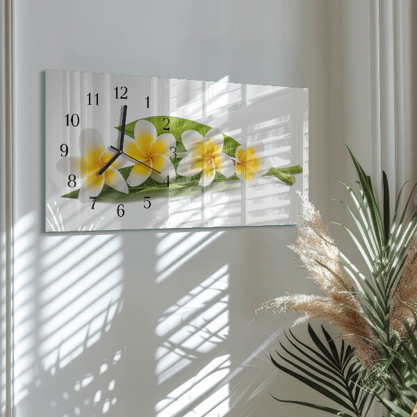Horloge rectangulaire horizontale Fleurs