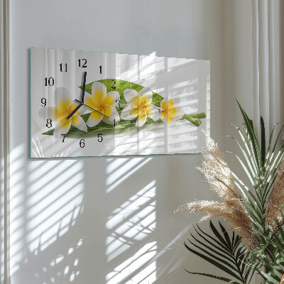 Horloge rectangulaire horizontale Fleurs
