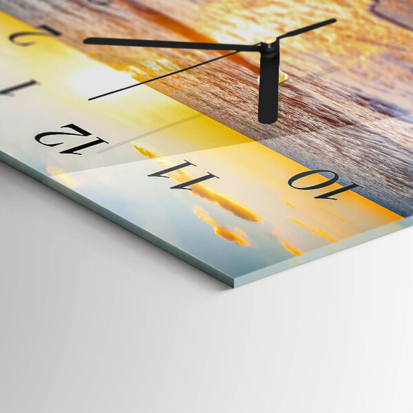Horloge rectangulaire horizontale Coucher De Soleil