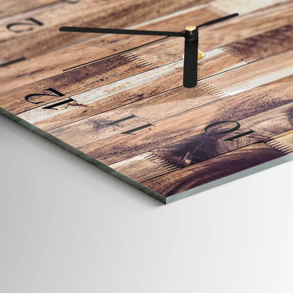 Horloge rectangulaire horizontale Planches De Bois