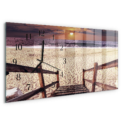 Horloge rectangulaire horizontale Escaliers Menant À La Plage