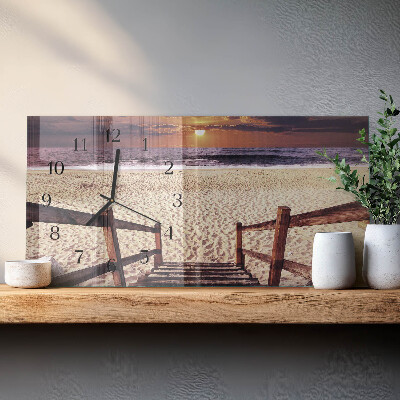 Horloge rectangulaire horizontale Escaliers Menant À La Plage