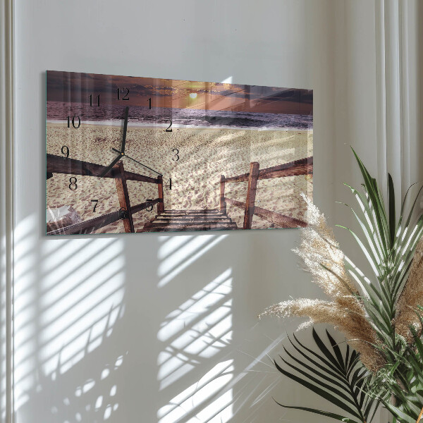 Horloge rectangulaire horizontale Escaliers Menant À La Plage