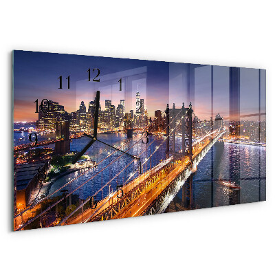 Horloge rectangulaire horizontale New York