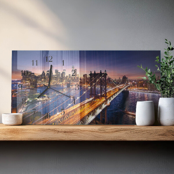Horloge rectangulaire horizontale New York