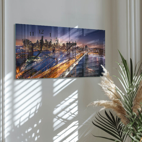 Horloge rectangulaire horizontale New York