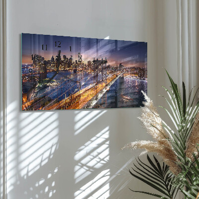 Horloge rectangulaire horizontale New York
