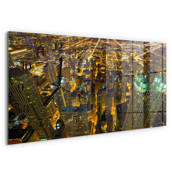 Horloge rectangulaire horizontale La Ville La Nuit