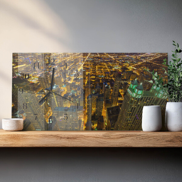 Horloge rectangulaire horizontale La Ville La Nuit
