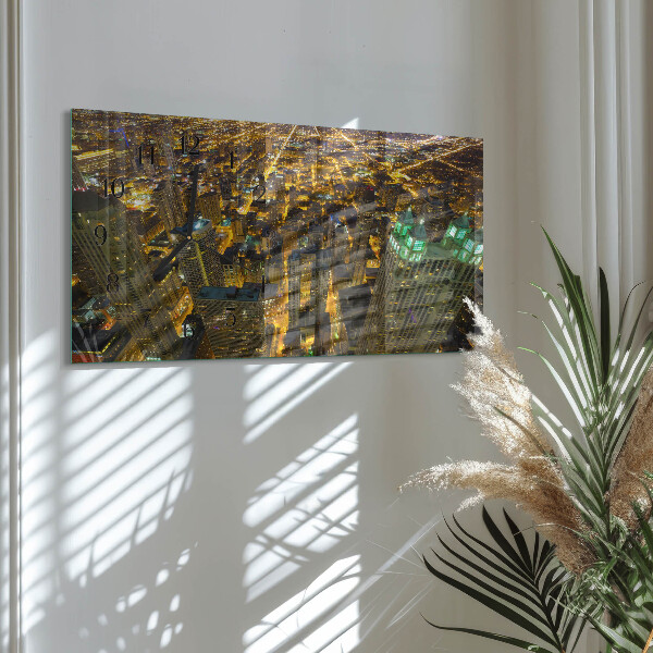 Horloge rectangulaire horizontale La Ville La Nuit