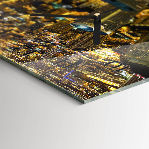 Horloge rectangulaire horizontale La Ville La Nuit