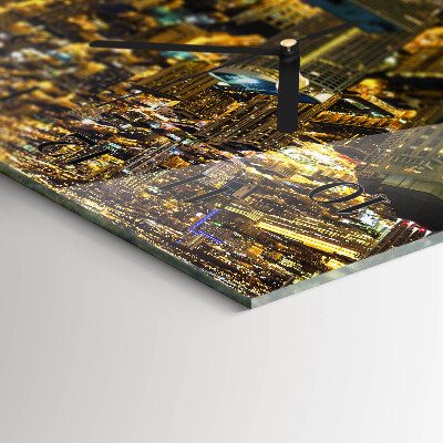Horloge rectangulaire horizontale La Ville La Nuit