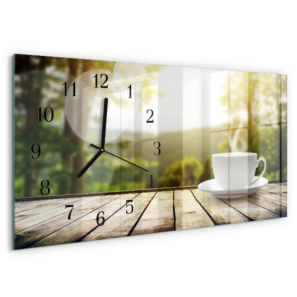 Horloge rectangulaire horizontale Café