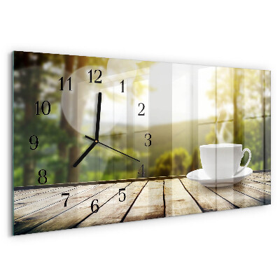 Horloge rectangulaire horizontale Café