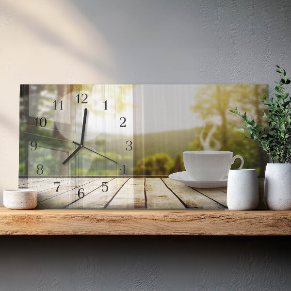 Horloge rectangulaire horizontale Café