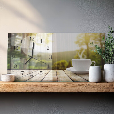 Horloge rectangulaire horizontale Café