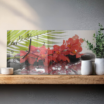 Horloge rectangulaire horizontale Fleurs Et Pierres