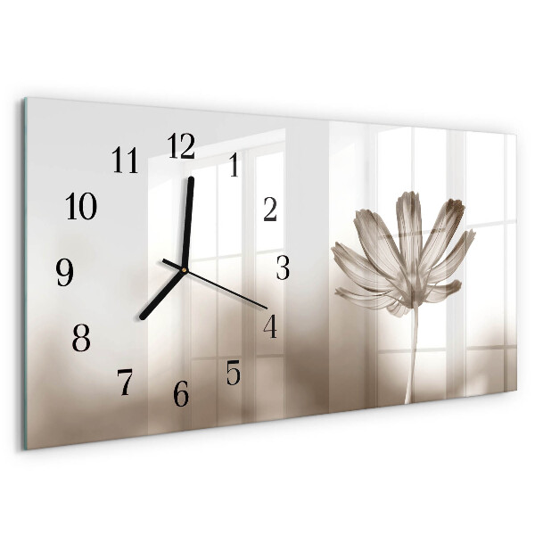 Horloge rectangulaire horizontale Fleur