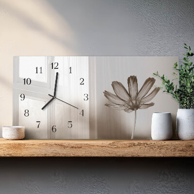 Horloge rectangulaire horizontale Fleur