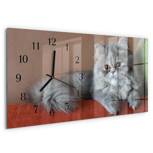 Horloge rectangulaire horizontale Chat Persan