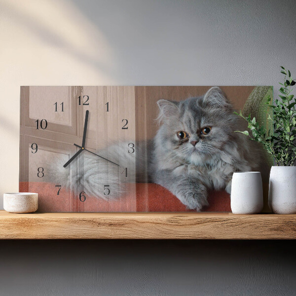 Horloge rectangulaire horizontale Chat Persan