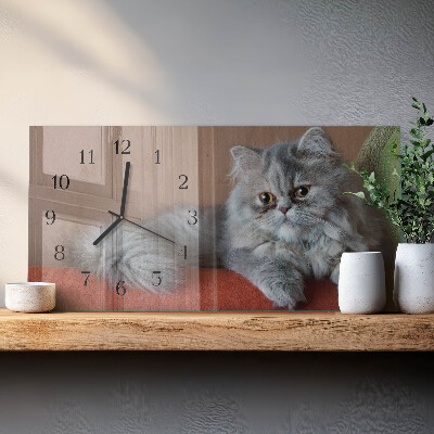 Horloge rectangulaire horizontale Chat Persan