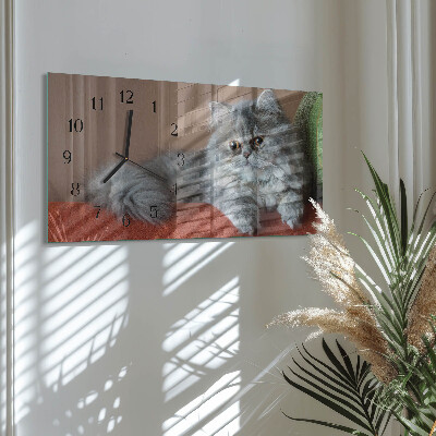 Horloge rectangulaire horizontale Chat Persan