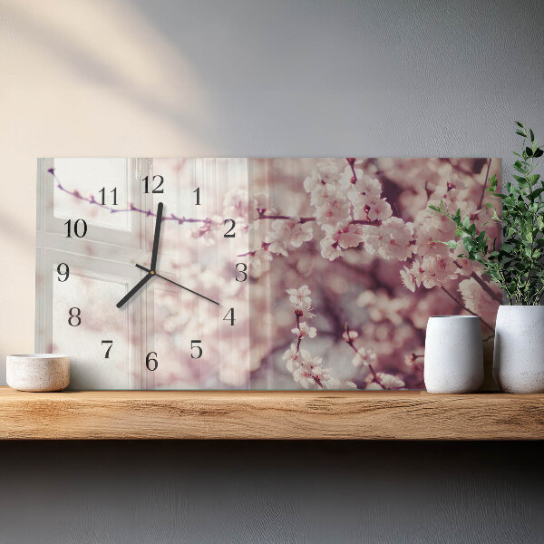 Horloge rectangulaire horizontale Fleurs De Cerisier