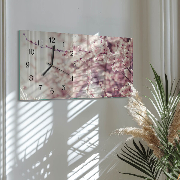 Horloge rectangulaire horizontale Fleurs De Cerisier