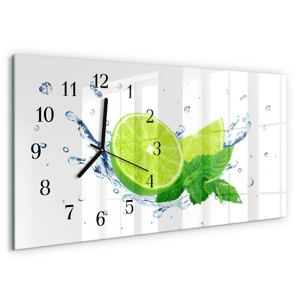 Horloge rectangulaire horizontale Menthe Citronnée