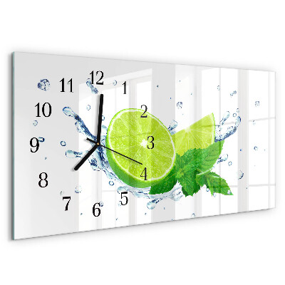 Horloge rectangulaire horizontale Menthe Citronnée