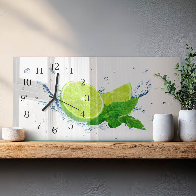 Horloge rectangulaire horizontale Menthe Citronnée